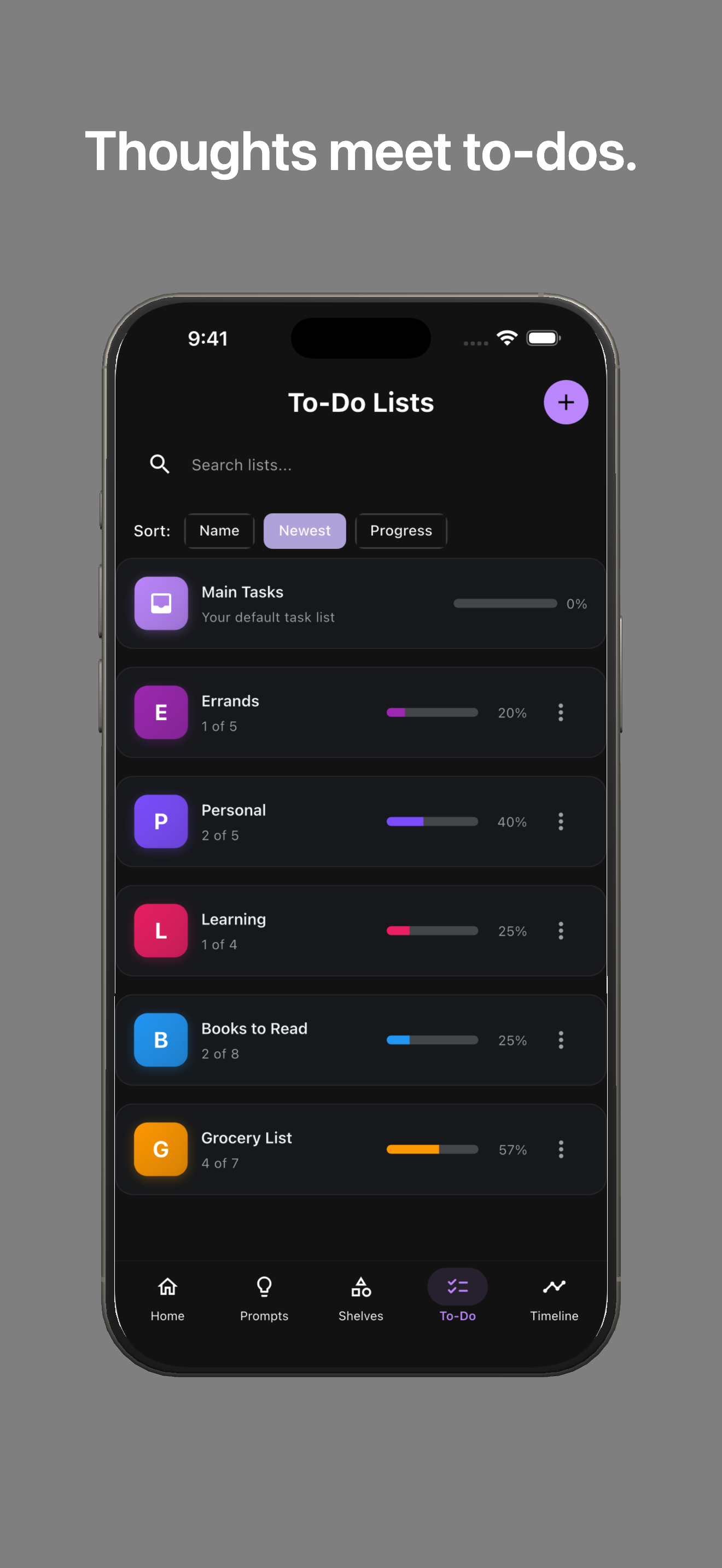 Timeline view of your journal entries